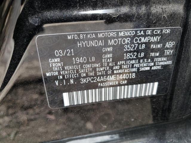 Photo 10 from auction – 2021 HYUNDAI ACCENT SE with VIN 3KPC24A64ME144018