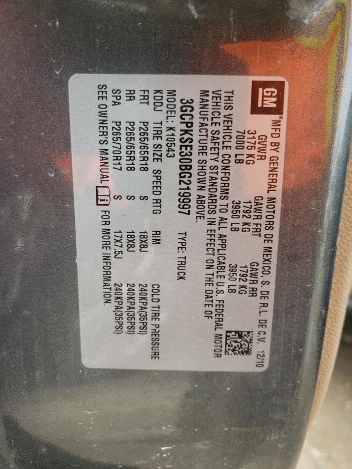 Photo 10 from auction – 2011 CHEVROLET SILVERADO with VIN 3GCPKSE30BG219997