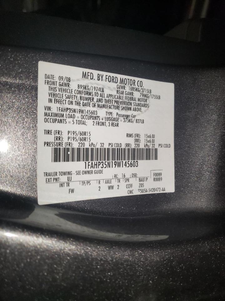 Photo 10 from auction – 2009 FORD FOCUS with VIN 1FAHP35N19W145603