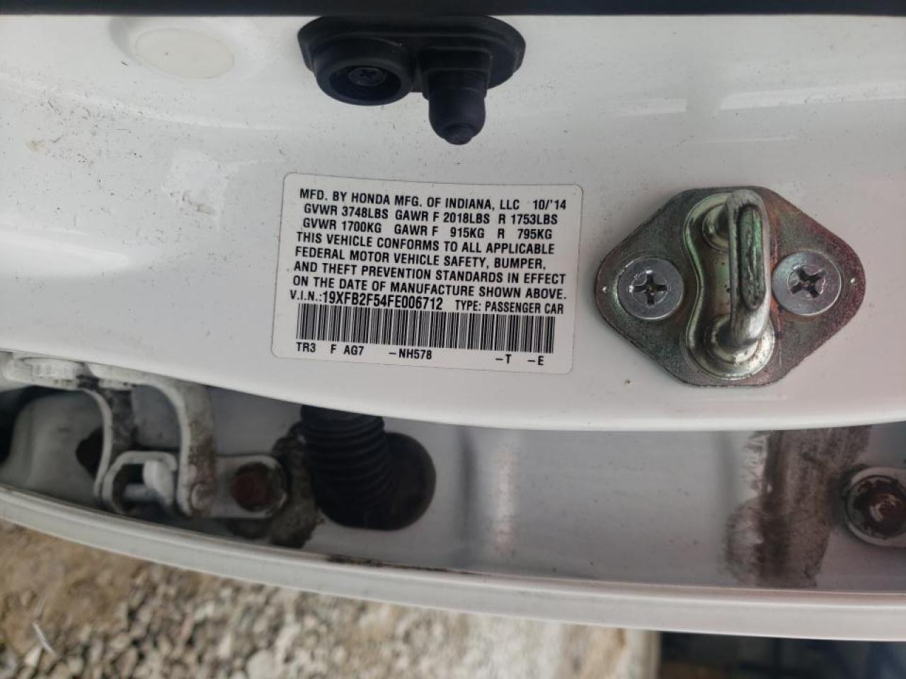 Photo 10 from auction – 2015 HONDA CIVIC LX with VIN 19XFB2F54FE006712