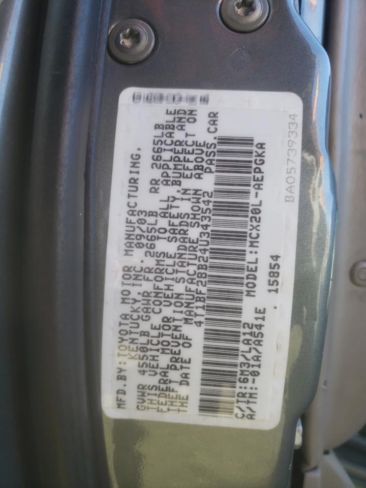 Photo 10 from auction – 2004 TOYOTA AVALON XL with VIN 4T1BF28B24U343542
