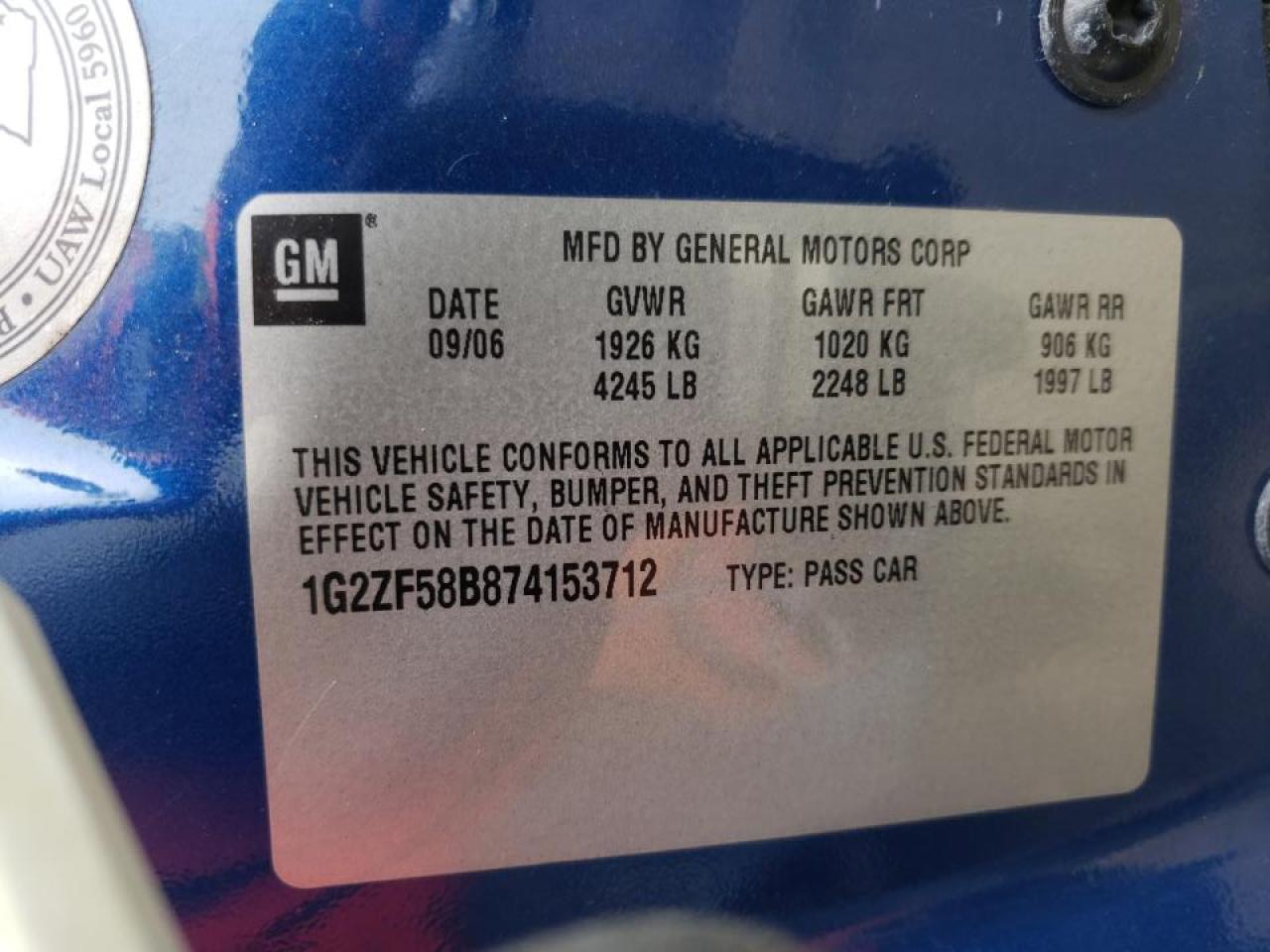 Photo 10 from auction – 2007 PONTIAC G6 VALUE L with VIN 1G2ZF58B874153712