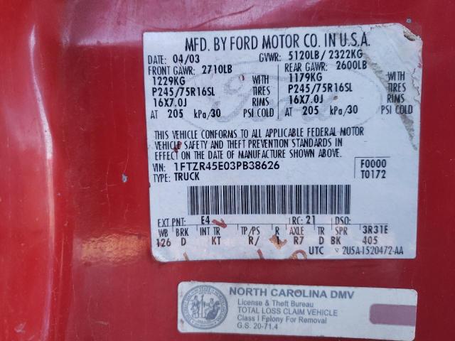 Photo 10 from auction – 2007 FORD RANGER with VIN 1FTZR45E03PB38626