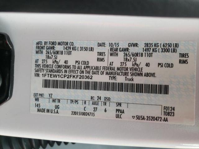 Photo 10 from auction – 2015 FORD F150 SUPER with VIN 1FTEW1CP2FKF20362