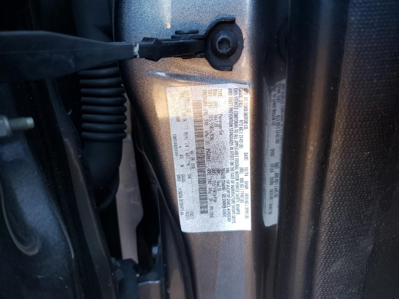 Photo 10 from auction – 2014 FORD FOCUS SE with VIN 1FADP3F20EL436530