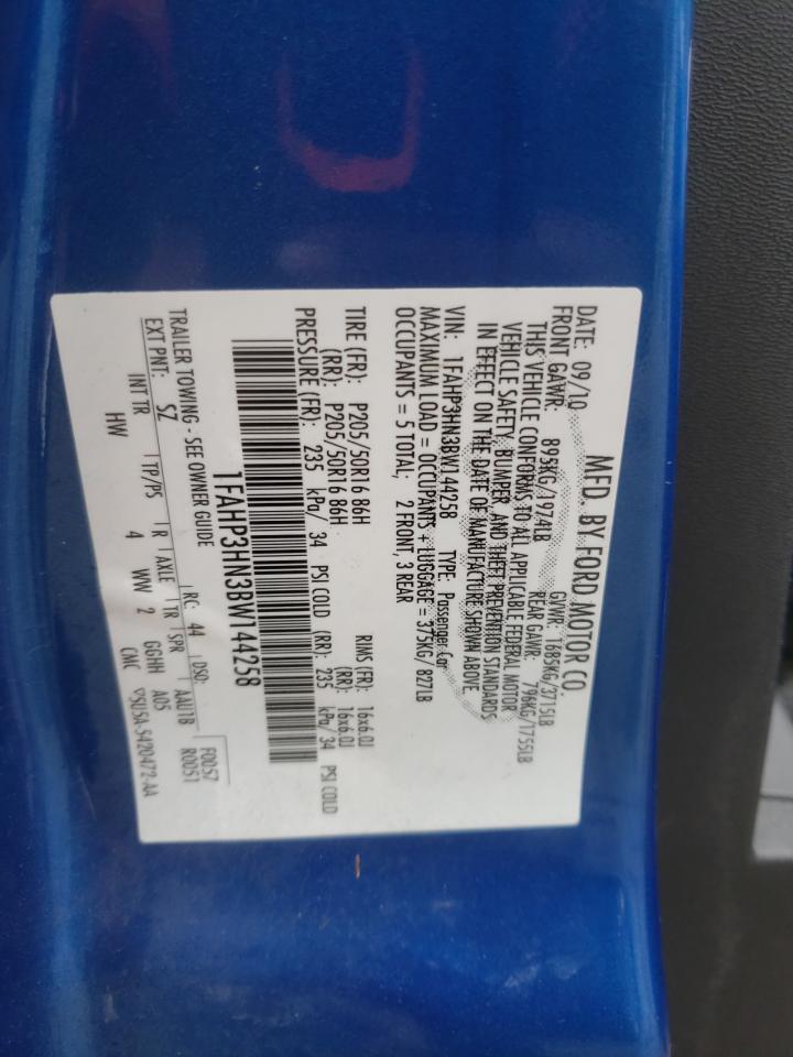 Photo 10 from auction – 2011 FORD FOCUS SEL with VIN 1FAHP3HN3BW144258