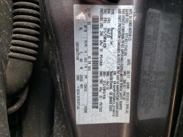 Photo 10 from auction – 2012 FORD FOCUS SEL with VIN 1FAHP3M26CL214012