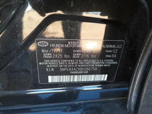 Photo 10 from auction – 2011 HYUNDAI SONATA GLS with VIN 5NPEB4ACXBH266759