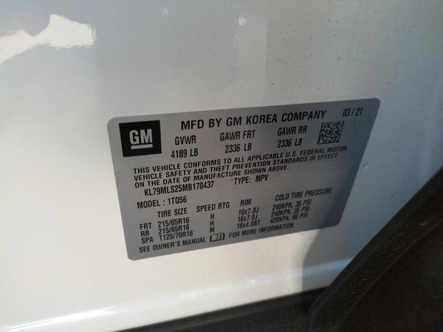 Photo 10 from auction – 2021 CHEVROLET TRAILBLAZE with VIN KL79MLS25MB170437