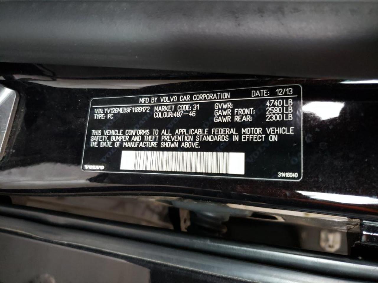 Photo 10 from auction – 2015 VOLVO V60 PREMIE with VIN YV126MEB9F1189172
