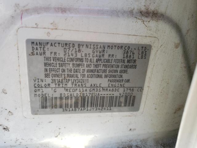 Photo 10 from auction – 2018 NISSAN SENTRA S with VIN 3N1AB7AP1JY342411