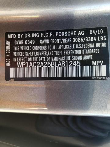 Photo 10 from auction – 2011 PORSCHE CAYENNE TU with VIN WP1AC2A25BLA81245
