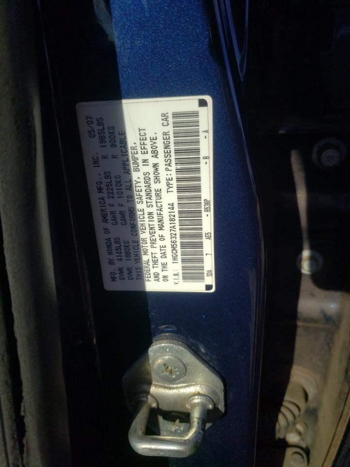 Photo 10 from auction – 2007 HONDA ACCORD with VIN 1HGCM56327A182144