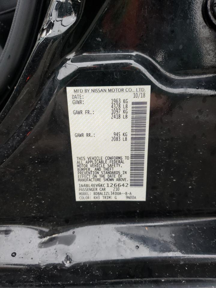Photo 10 from auction – 2019 NISSAN ALTIMA SL with VIN 1N4BL4EV6KC126642