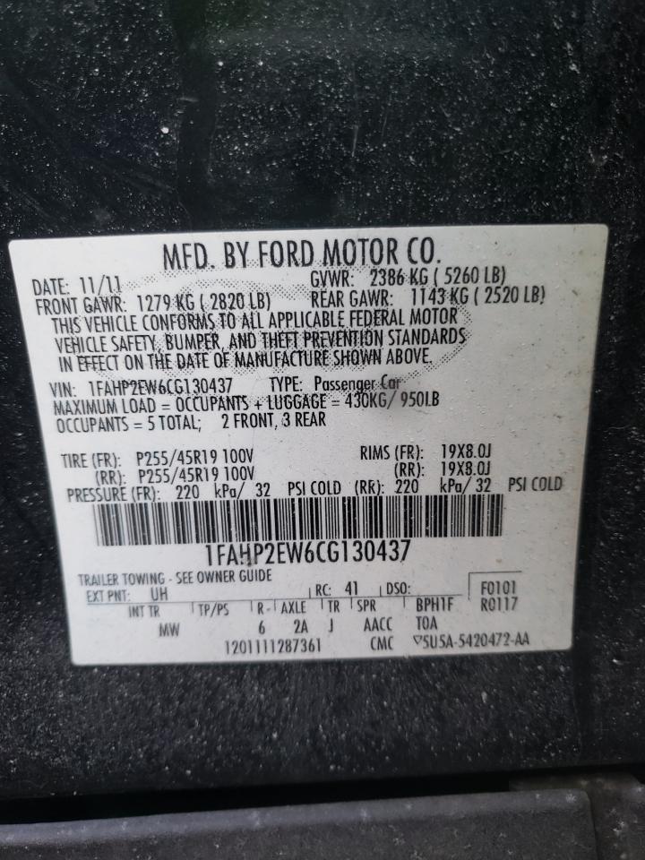 Photo 10 from auction – 2012 FORD TAURUS SEL with VIN 1FAHP2EW6CG130437