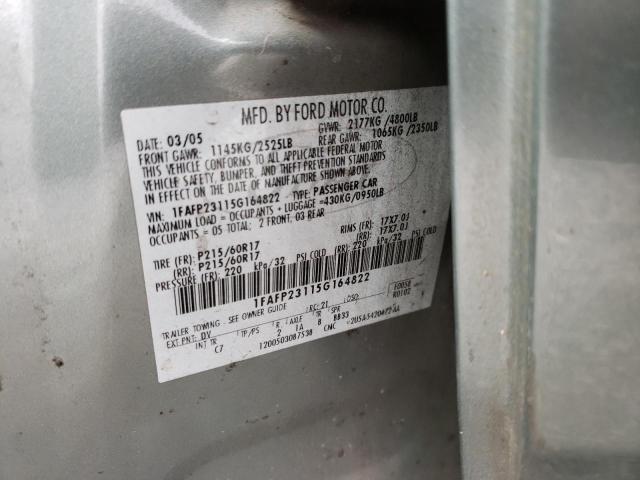 Photo 10 from auction – 2005 FORD FIVE HUNDR with VIN 1FAFP23115G164822