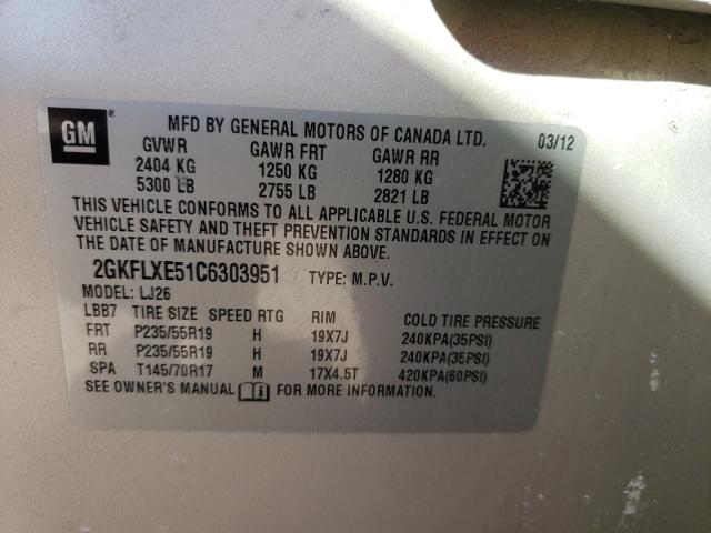 Foto 10 de la subasta – 2012 GMC TERRAIN SL con VIN 2GKFLXE51C6303951