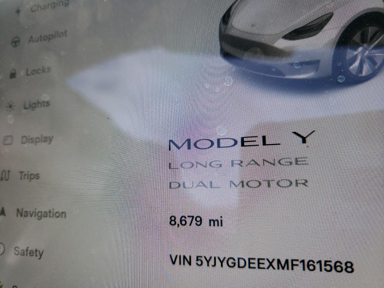 Photo 8 from auction – 2021 TESLA MODEL Y with VIN 5YJYGDEEXMF161568