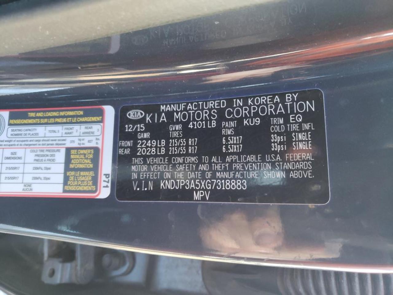 Photo 10 from auction – 2016 KIA SOUL + with VIN KNDJP3A5XG7318883