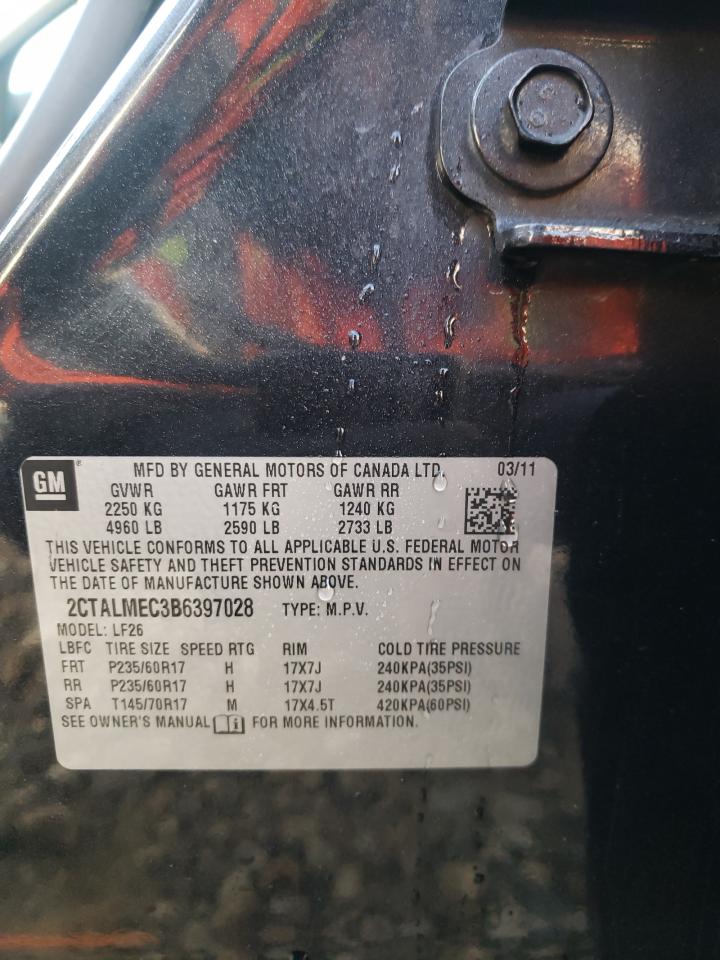 Photo 10 from auction – 2011 GMC TERRAIN SL with VIN 2CTALMEC3B6397028