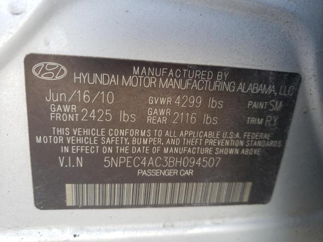 Photo 10 from auction – 2011 HYUNDAI SONATA SE with VIN 5NPEC4AC3BH094507