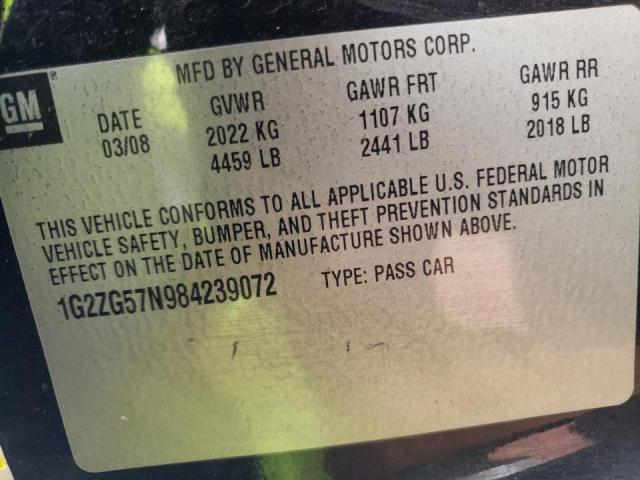 Photo 10 from auction – 2008 PONTIAC G6 BASE with VIN 1G2ZG57N984239072