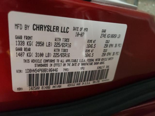 Photo 10 from auction – 2008 DODGE GRAND CARA with VIN 1D8HN54P68B106446