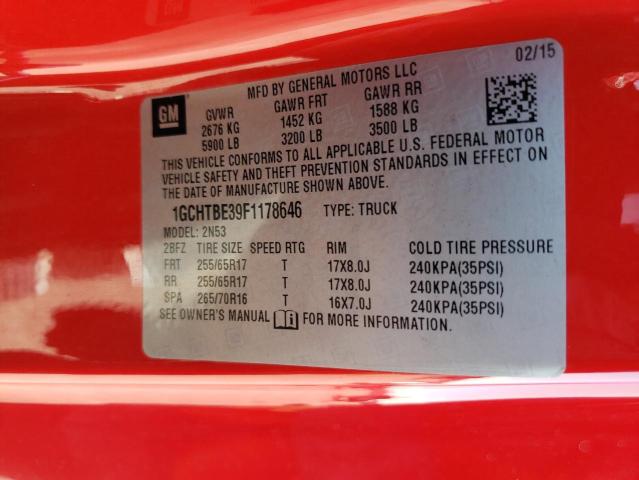 Photo 10 from auction – 2015 CHEVROLET COLORADO L with VIN 1GCHTBE39F1178646