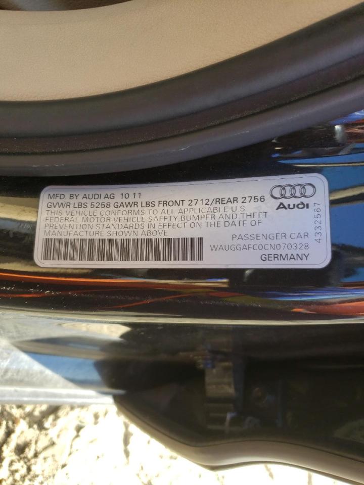 Photo 10 from auction – 2012 AUDI A6 PREMIUM with VIN WAUGGAFC0CN070328