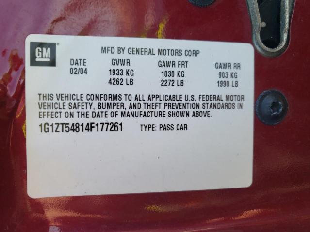 Photo 10 from auction – 2004 CHEVROLET MALIBU LS with VIN 1G1ZT54814F177261