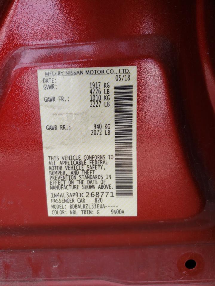 Photo 10 from auction – 2018 NISSAN ALTIMA 2.5 with VIN 1N4AL3AP9JC268771