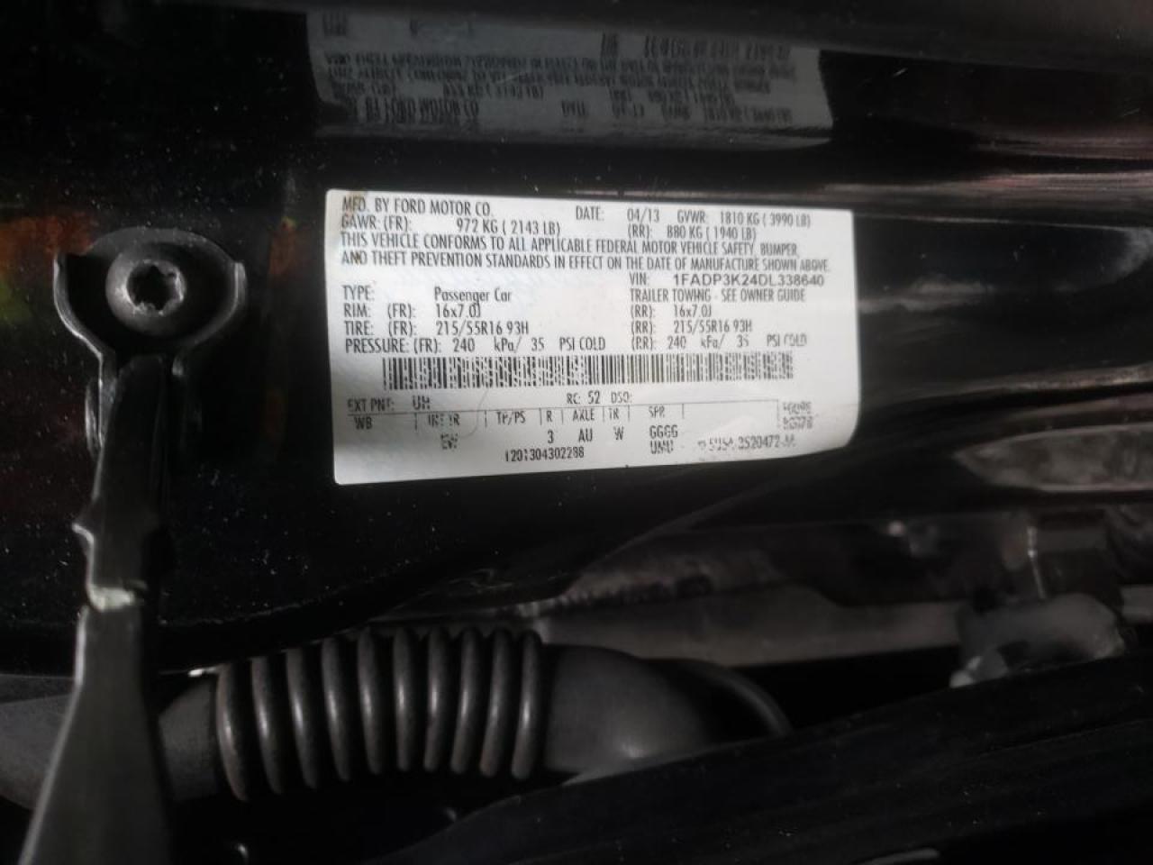 Photo 10 from auction – 2013 FORD FOCUS SE with VIN 1FADP3K24DL338640