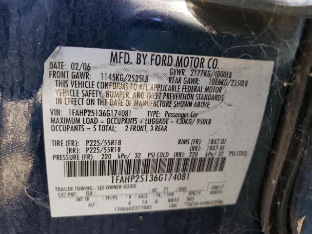 Photo 10 from auction – 2006 FORD FIVE HUNDR with VIN 1FAHP25136G174081