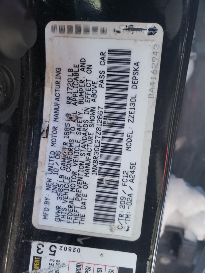 Photo 10 from auction – 2007 TOYOTA COROLLA CE with VIN 1NXBR30E27Z812667