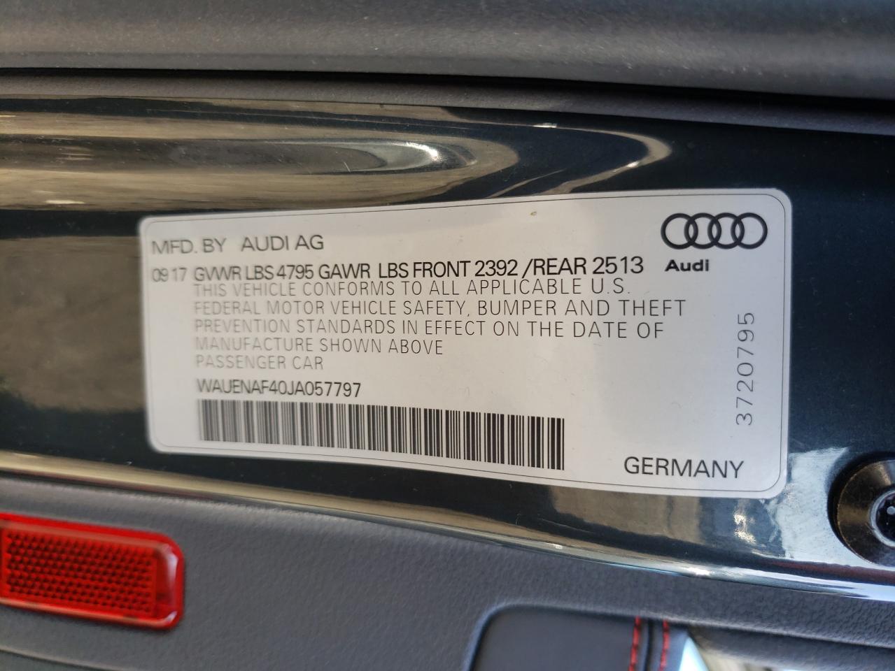 صورة رقم 10 من المزاد - 2018 AUDI A4 PREMIUM مع VIN WAUENAF40JA057797