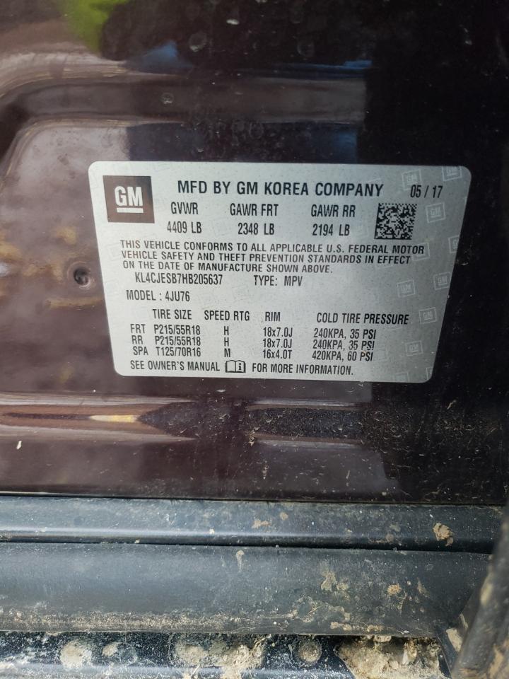 Photo 10 from auction – 2017 BUICK ENCORE PRE with VIN KL4CJESB7HB205637