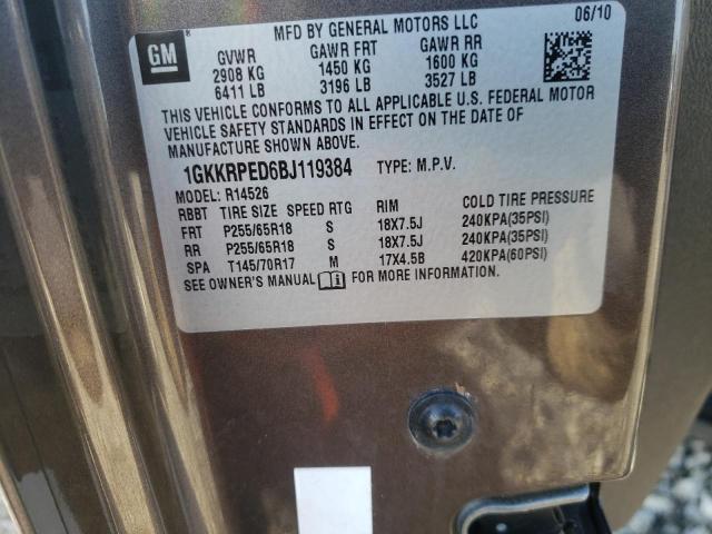 Photo 10 from auction – 2011 GMC ACADIA with VIN 1GKKRPED6BJ119384