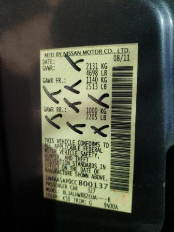 Photo 10 from auction – 2012 NISSAN MAXIMA S with VIN 1N4AA5AP0CC800137