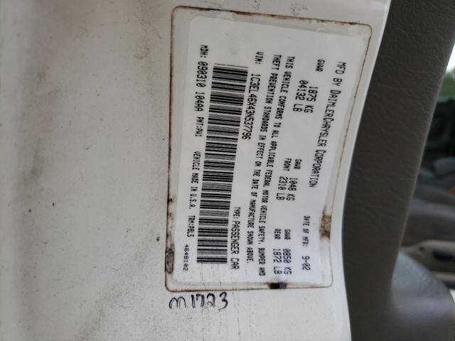 Photo 10 from auction – 2003 CHRYSLER SEBRING LX with VIN 1C3EL46X43N537796