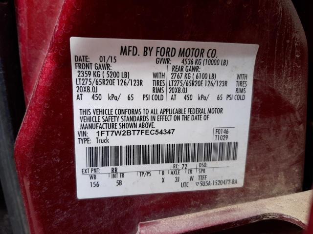 Photo 10 from auction – 2015 FORD F250 SUPER with VIN 1FT7W2BT7FEC54347