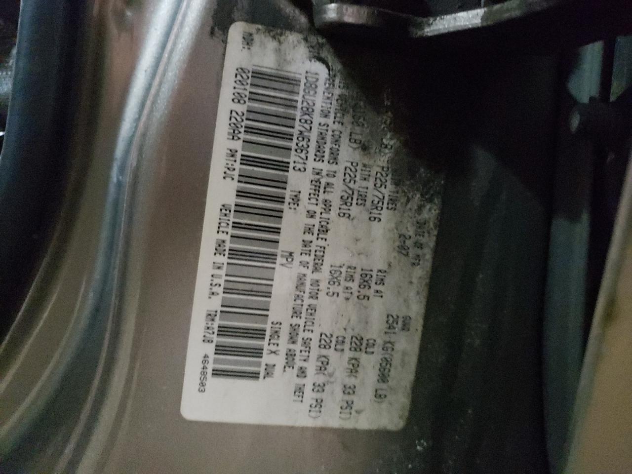 Photo 10 from auction – 2007 DODGE NITRO SXT with VIN 1D8GU28K87W636713