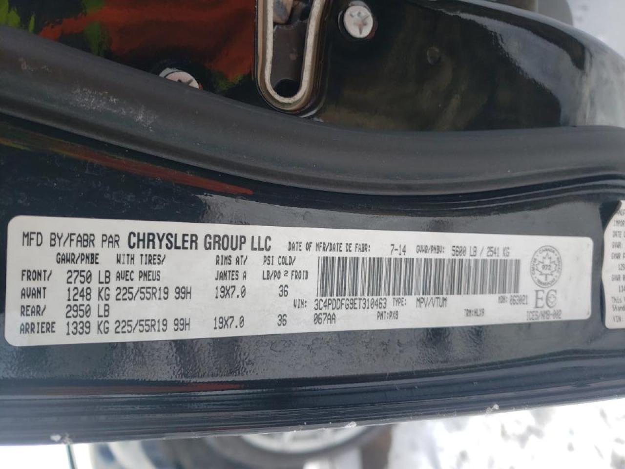 Photo 10 from auction – 2014 DODGE JOURNEY R/ with VIN 3C4PDDFG9ET310463