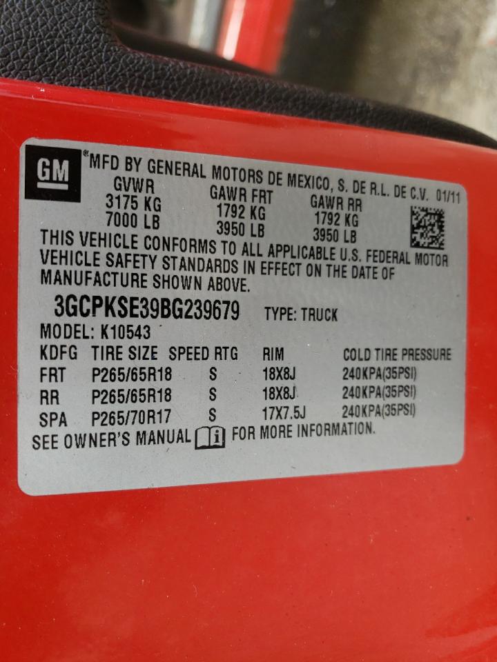 Photo 10 from auction – 2011 CHEVROLET SILVERADO with VIN 3GCPKSE39BG239679