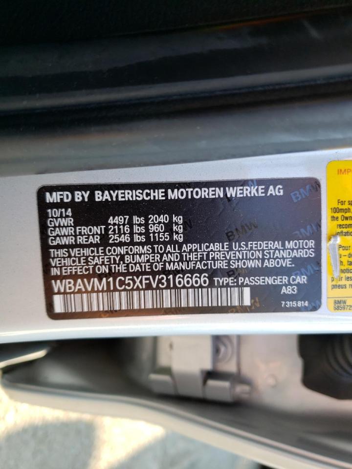 Photo 10 from auction – 2015 BMW X1 SDRIVE2 with VIN WBAVM1C5XFV316666