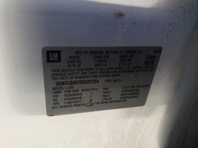 Photo 10 from auction – 2013 CHEVROLET EQUINOX LT with VIN 2GNFLGEK7D6307254