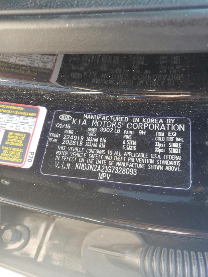 Photo 10 from auction – 2016 KIA SOUL with VIN KNDJN2A21G7328093
