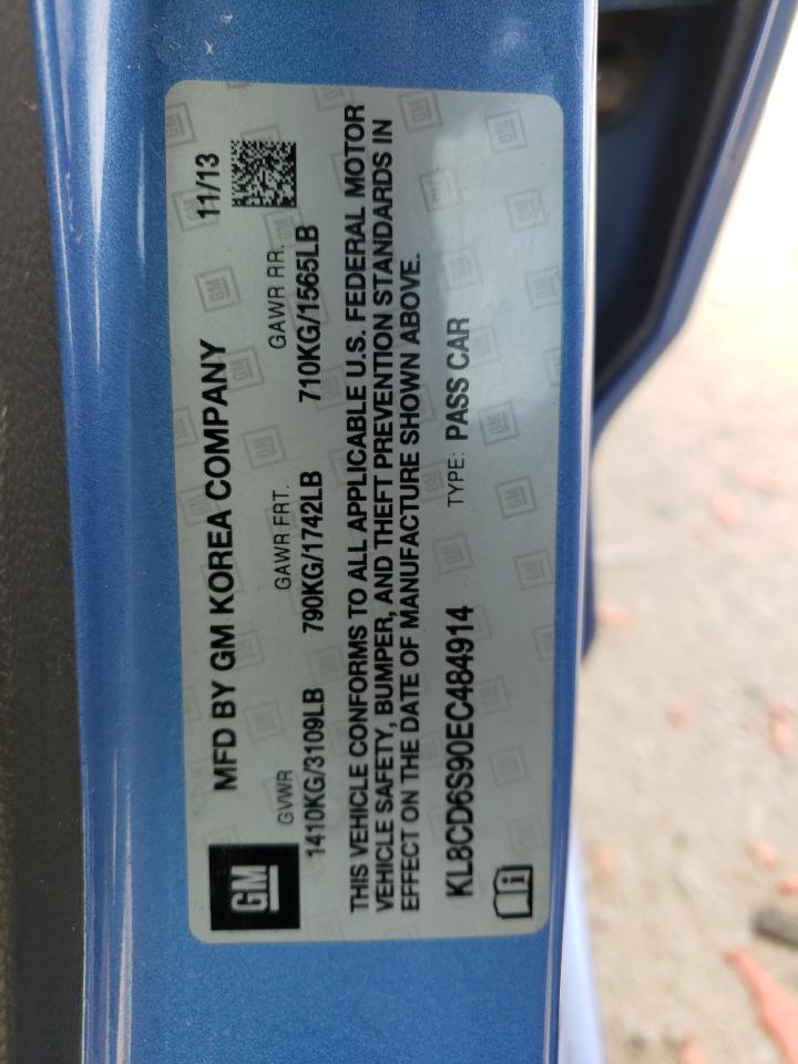 Photo 10 from auction – 2014 CHEVROLET SPARK 1LT with VIN KL8CD6S90EC484914
