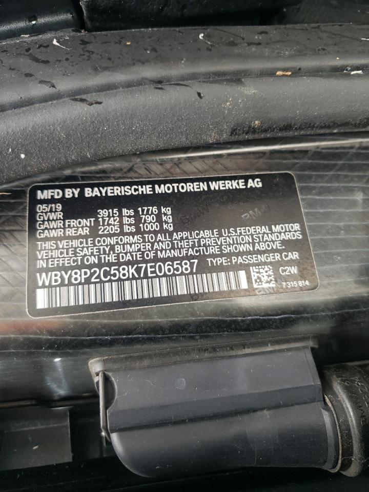 Photo 10 from auction – 2019 BMW I3 BEV with VIN WBY8P2C58K7E06587