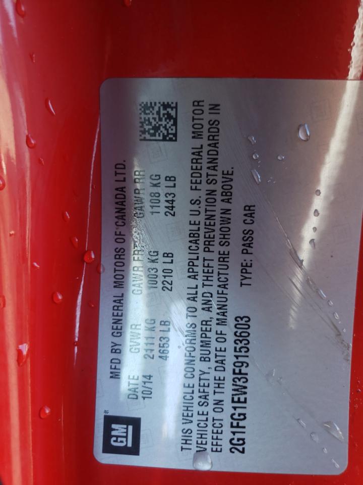 Photo 10 from auction – 2015 CHEVROLET CAMARO SS with VIN 2G1FG1EW3F9153603