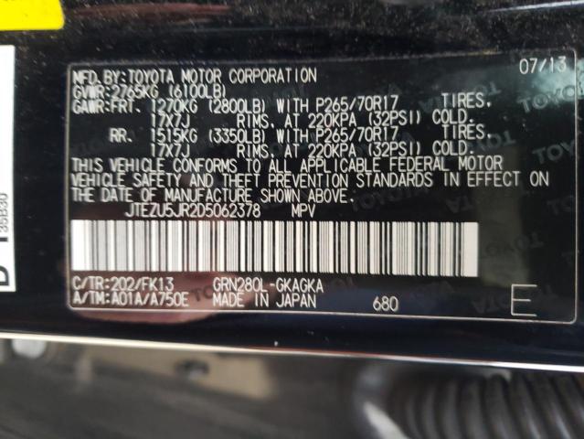 Photo 10 from auction – 2013 TOYOTA 4RUNNER SR with VIN JTEZU5JR2D5062378